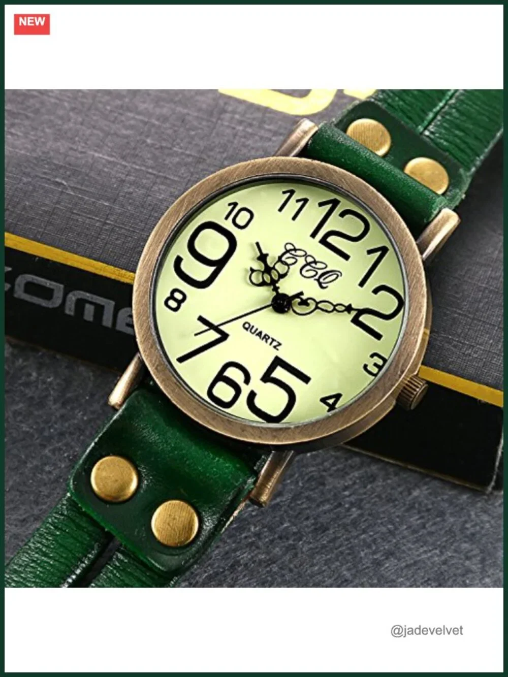 Lancardo Ladies Quartz Watch with Leather Wrap Cuff Bracelet